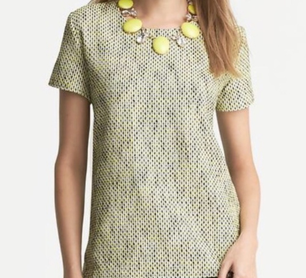Banana Republic Yellow and Black Tweed Top